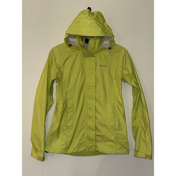 Women's Marmot Precip Rain Jacket Soft Shell Hooded Wind Breaker size XS - Picture 3 of 16